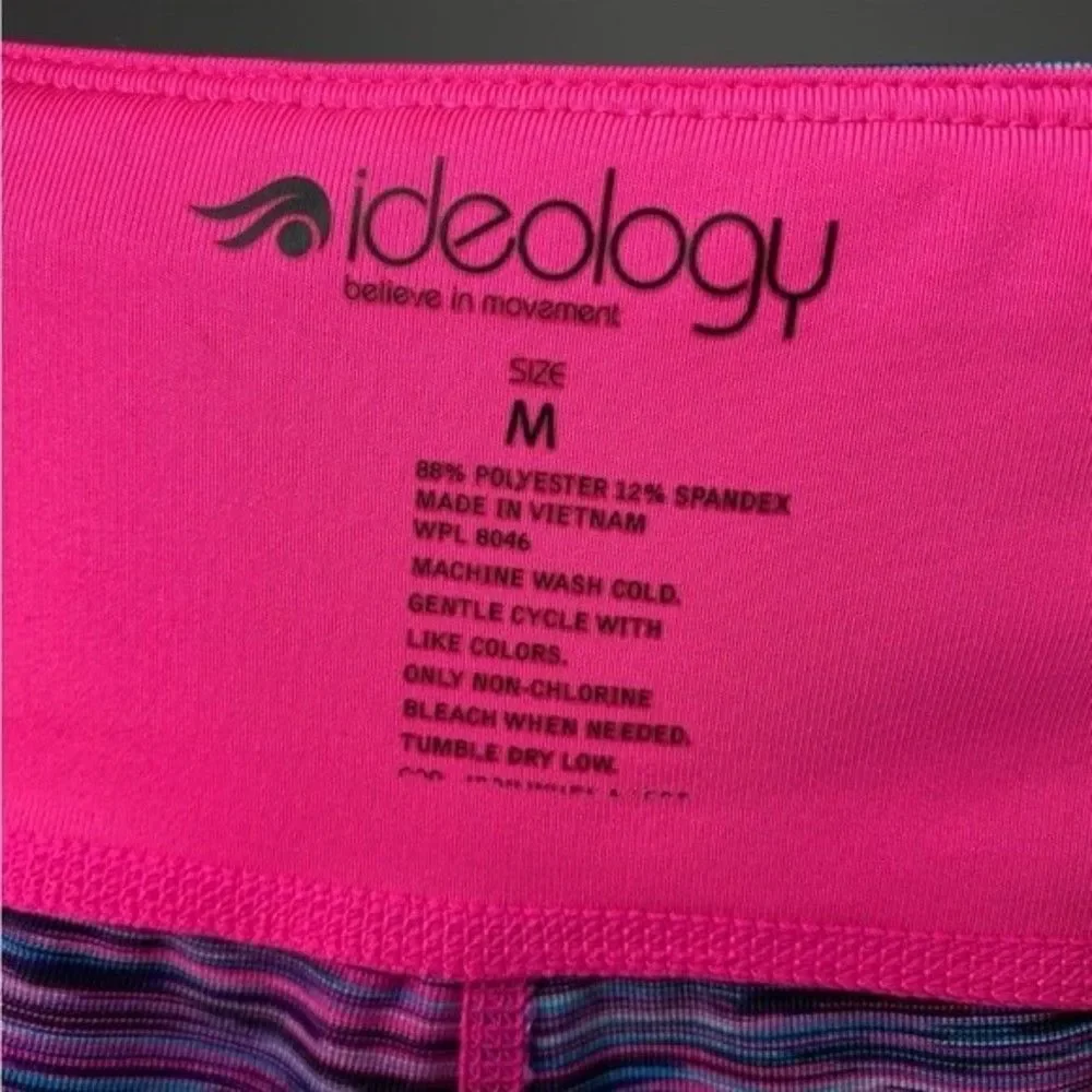 Ideology Pink Purple Space Dye Work Out Athletic Leggings M